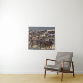 牧場の馬，内モンゴル，中国 タペストリー (インサイチュ(横))