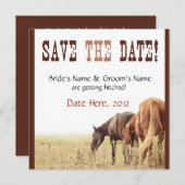 牧場の馬 - 結婚式招待状 招待状 (正面/裏面)