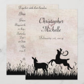 牧場の鹿の結婚式招待状 招待状 (正面/裏面)