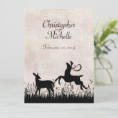 牧場の鹿の結婚式招待状 招待状 (スタンド正面)