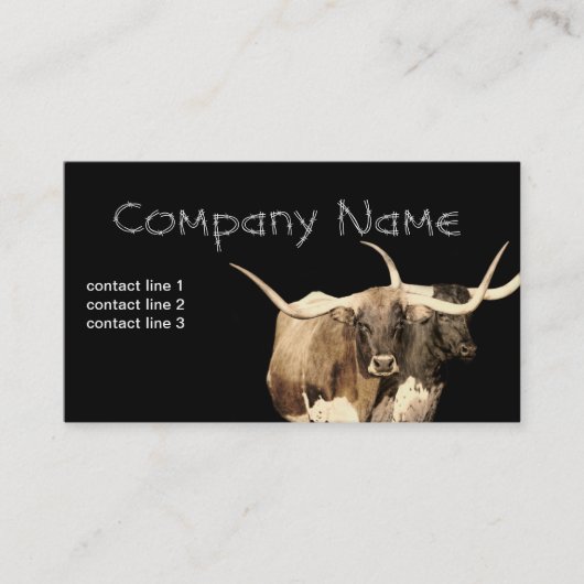 牧場ロングウチズオンブラックカスタム牛 名刺 (正面)