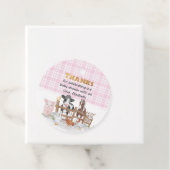 牧場動物の赤ちゃんシャワーのピンクの水色 フェイバータグ (インサイチュ)