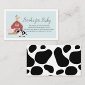 牧場動物納屋周囲の庭ブルーブックスベイビーシャワー エンクロージャーカード (正面/裏面)