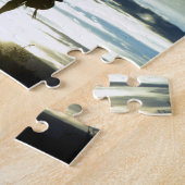 牧場日没の乗馬のカウボーイのシルエット ジグソーパズル (側面)