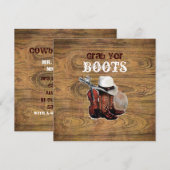 牧場風の木製カントリーウェディング 招待状 (正面/裏面)