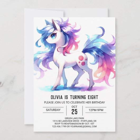 牧場風オンライン馬の誕生日 招待状 (正面)