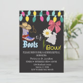 牧場風ブーツかリボン　性別発表 招待状 (スタンド正面)