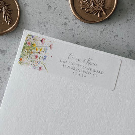 牧場 カラフル ワイルドフラワー 返送先ラベル ラベル