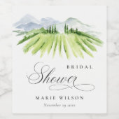 牧場 ワイナリー 山 ブライダル シャワー ワインラベル (シングルラベル)