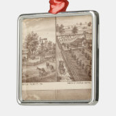 牧場、馬小屋、Tulare Co、Cal メタルオーナメント (左)