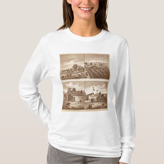 牧場、馬小屋、Tulare Co、Cal Tシャツ (正面)