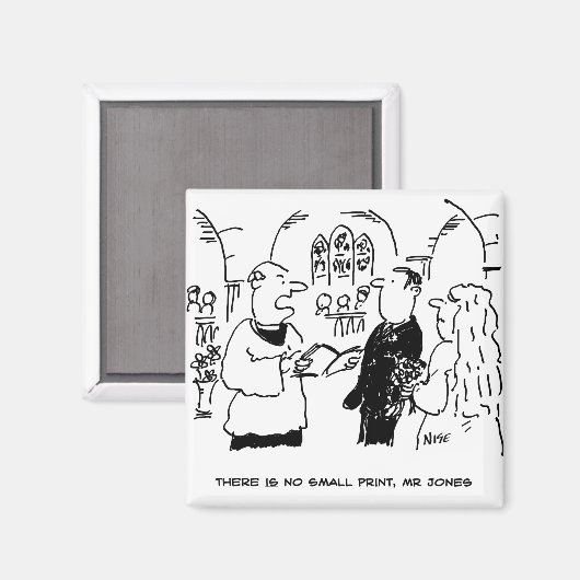 牧師が小さな文字の漫画はないと言う マグネット (正面/裏面)