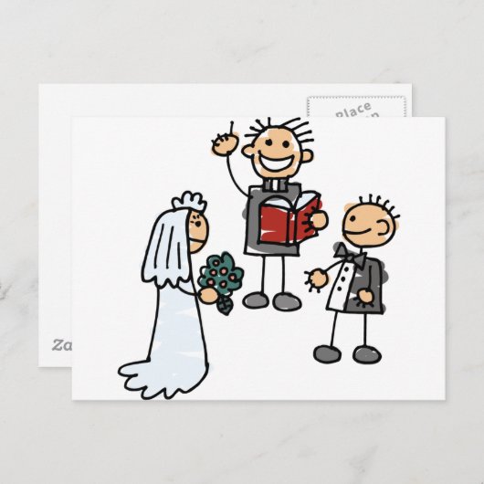 牧師が式を結婚執る ポストカード (正面/裏面)