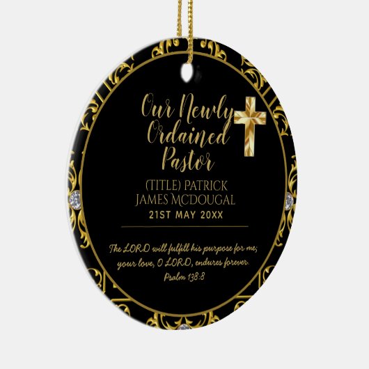 牧師が新たに任命したインスタレーションギフトカスタマイズ セラミックオーナメント (右)