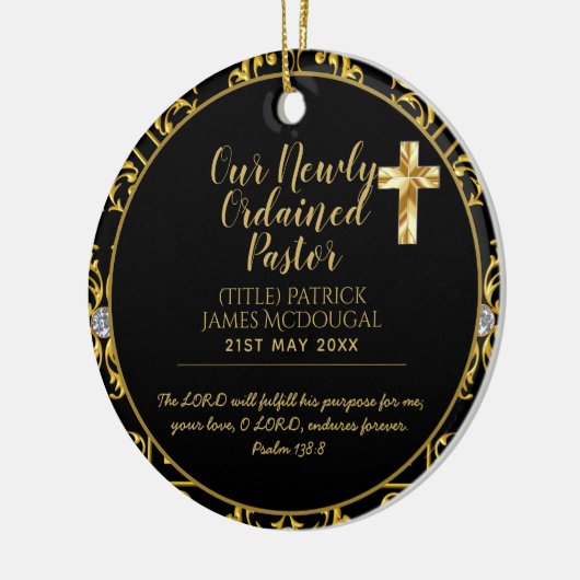 牧師が新たに任命したインスタレーションギフトカスタマイズ セラミックオーナメント (左)