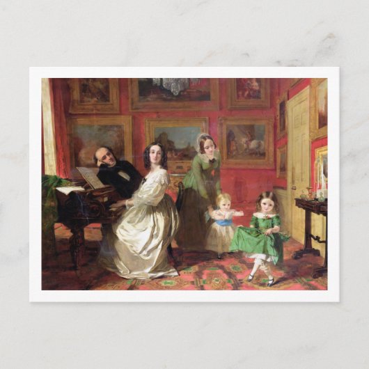 牧師とミセス・パルマー・ロヴェルは娘と一緒に ポストカード (正面)