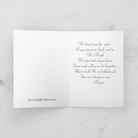 牧師と妻へ カード (内部)