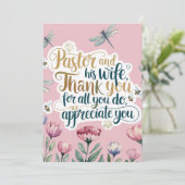 ✝️ 牧師と牧師の妻への感謝と記念日の贈り物 サンキューカード (スタンド正面)