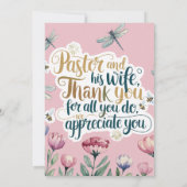 ✝️ 牧師と牧師の妻への感謝と記念日の贈り物 サンキューカード (裏面)