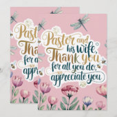 ✝️ 牧師と牧師の妻への感謝と記念日の贈り物 サンキューカード (正面/裏面)