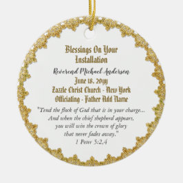 牧師のインストールギフト司祭パーソナライズされた者 セラミックオーナメント