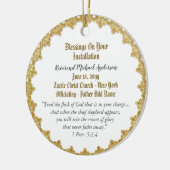 牧師のインストールギフト司祭パーソナライズされた者 セラミックオーナメント (左)