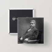 牧師のチャールズHaddon Spurgeon 缶バッジ (正面&裏面)