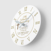 牧師の叙勲記念日バイブル聖句ギフト ラウンド壁時計 (傾斜)