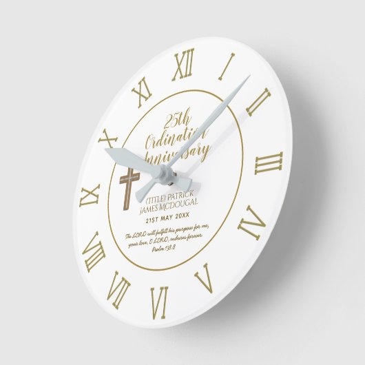 牧師の叙勲記念日バイブル聖句ギフト ラウンド壁時計 (傾斜)