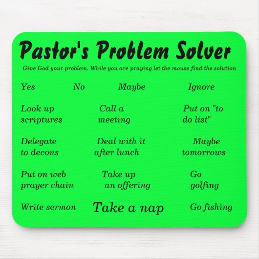 牧師の問題解答者は、与えます神にあなたの問題を…. マウスパッド (正面)
