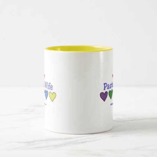 牧師の妻のギンガムのハート ツートーンマグカップ (中央)