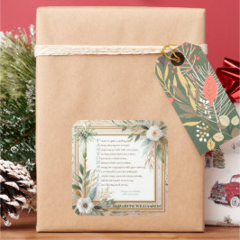 牧師の妻の感謝ギフトの詩パーソナライズされた スクエアシール