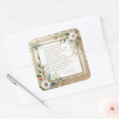 牧師の妻の感謝ギフトの詩パーソナライズされた スクエアシール (封筒)