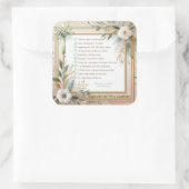 牧師の妻の感謝ギフトの詩パーソナライズされた スクエアシール (バッグ)