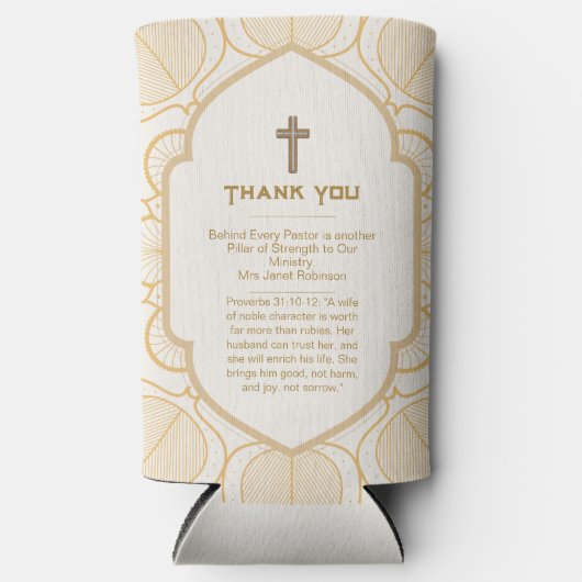 ✝️牧師の妻妻感謝の贈り物ありがとう スリム缶クーラー (正面)