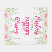 ✝️牧師の妻妻感謝の贈り物ありがとう フリースブランケット (正面(横))