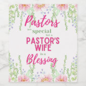 ✝️牧師の妻妻感謝の贈り物ありがとう ワインラベル (シングルラベル)