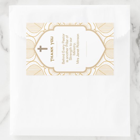 ✝️牧師の妻妻感謝の贈り物ありがとう 長方形シール (バッグ)