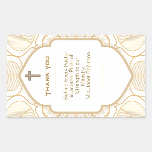 ✝️牧師の妻妻感謝の贈り物ありがとう 長方形シール (正面)