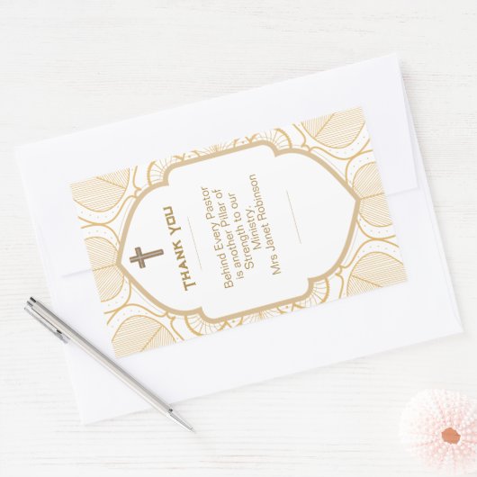 ✝️牧師の妻妻感謝の贈り物ありがとう 長方形シール (封筒)