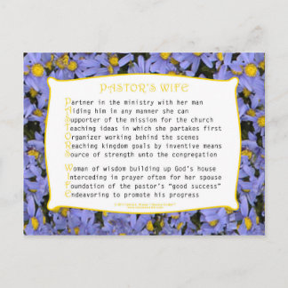 牧師の妻（アクロスティック） ポストカード