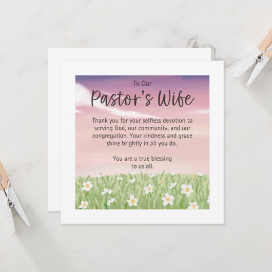 牧師の妻 感謝 カード (正面/裏面インサイチュ)