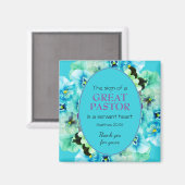 牧師の感謝のしもべブルーフローラ マグネット (正面/裏面)