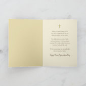 牧師の感謝の日金ゴールドクロス抽象デザイン カード (内部)