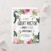 牧師の感謝ギフト牧師ありがとう引用文 カード (正面/裏面インサイチュ)