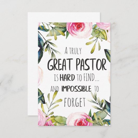 牧師の感謝ギフト牧師ありがとう引用文 サンキューカード (正面/裏面)
