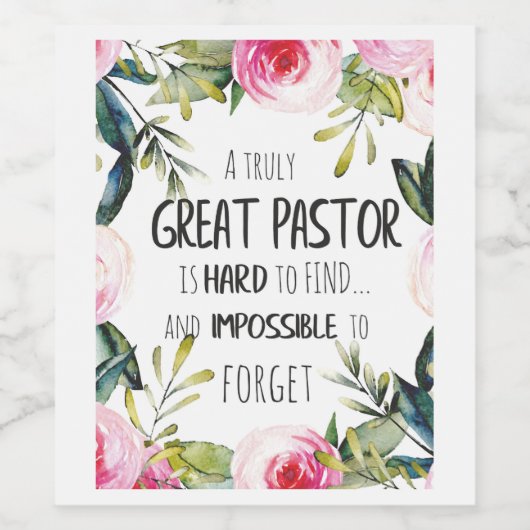 牧師の感謝ギフト牧師ありがとう引用文 ワインラベル (シングルラベル)