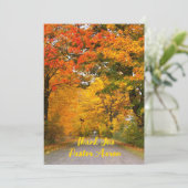 牧師の感謝秋シーンフラットカード 招待状 (スタンド正面)