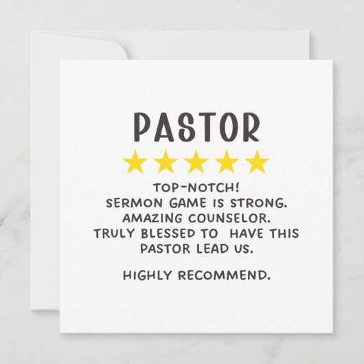 牧師の感謝 カード (正面)