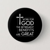 牧師の素晴らしいキリスト教の信頼の仕事の退職 缶バッジ (正面)